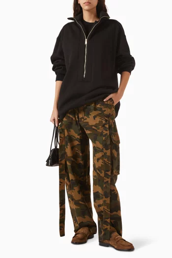 سويت شيرت ريفر بقصة فضفاضة وسحّاب