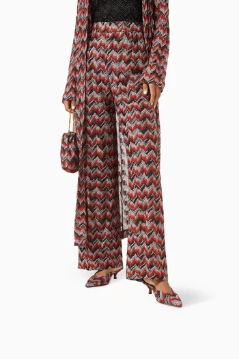 Gabri 45 Zigzag Mules in Lurex-knit