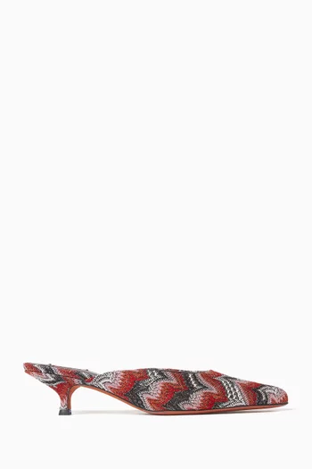 Gabri 45 Zigzag Mules in Lurex-knit