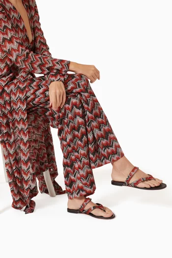 Luise Raschel Sandals in Lamé Fabric