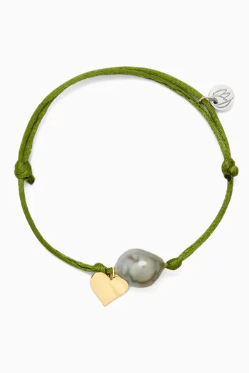 Natura Heart Charm Bracelet in 18kt Yellow Gold