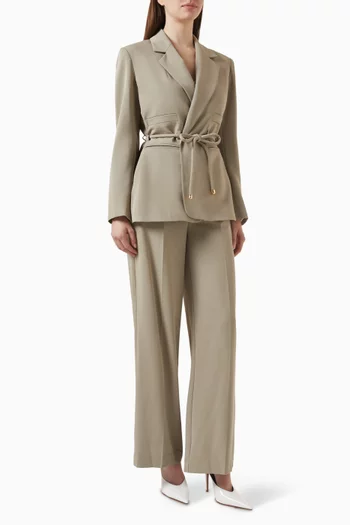 Belted Pant Suit Set