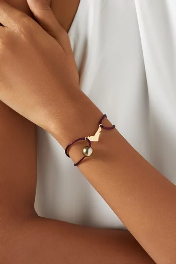 Pearl & UAE Map Charm Bracelet in 18kt Gold