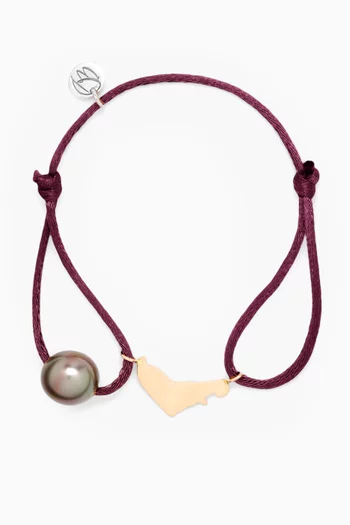 Pearl & UAE Map Charm Bracelet in 18kt Gold