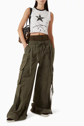 تي شيرت مزين بشعار الماركة قطن جيرسيه