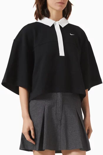 Oversized Polo T-shirt in Cotton Blend