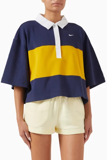 Oversized Polo T-shirt in Cotton Blend
