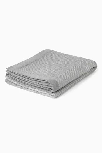 Contrasting Border Throw in Cashmere