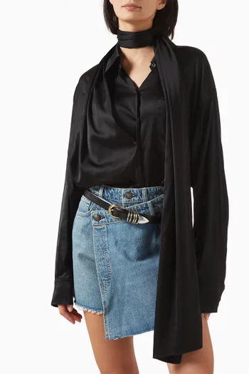 Hollyhock Leather Belt in Calfskin