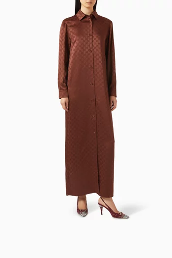 حذاء كلاسيك بسير خلفي مزين بالكريستال وحلية لجام الحصان بكعب 85 مم قنب بشعار حرفي GG‏