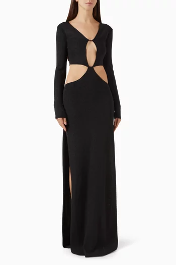 فستان طويل بفتحات