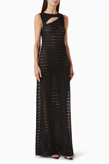 فستان مزين بوردة كروشيه