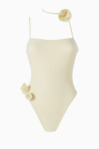 Rosette Choker One-piece Swimsuit