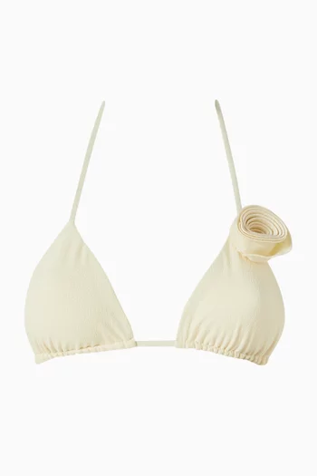 قطعة بيكيني علوية بتصميم مثلث مزين بوردة