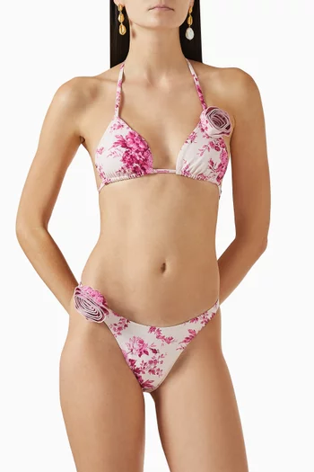 Rosette Triangle Bikini Top