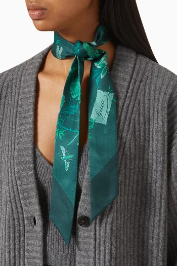 Flora printed Scarf in Silk