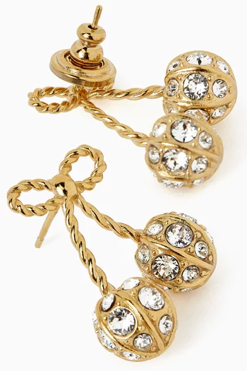 Cherryfic Swarovski Earrings in Gold-tone Brass