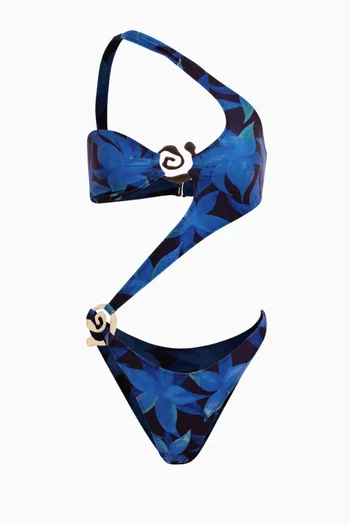 Spiral One-shoulder One-piece Swimsuit