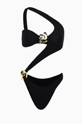 Spiral One-shoulder One-piece Swimsuit