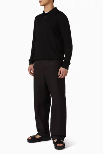 تي شيرت بولو صوف مارينو بقصة ضيقة