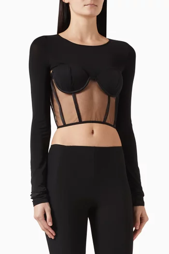Bustier Crop Top in Viscose Blend