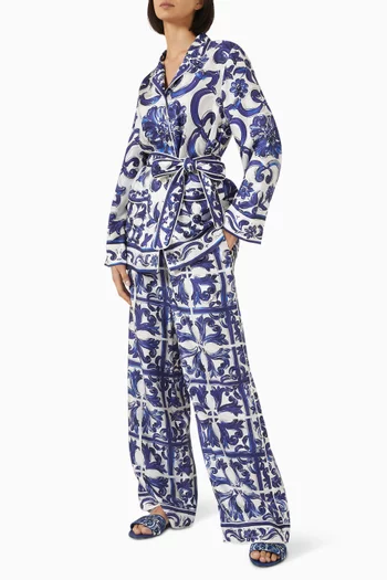 Majolica-print Vanity Shirt in Silk-twill