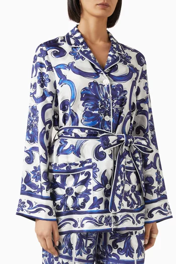 Majolica-print Vanity Shirt in Silk-twill