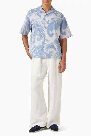 Paisley Print Camp Collar Shirt in Cotton Voile