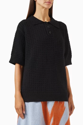 Nora Lite Check Polo T-shirt in Cotton