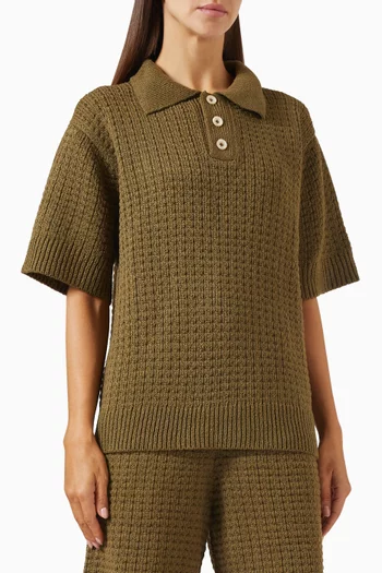 Nora Lite Check Polo Shirt in Cotton