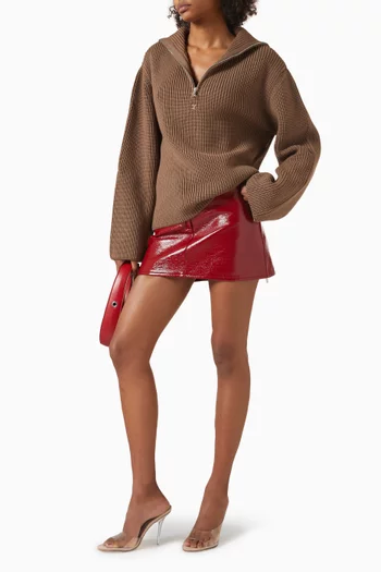 Ribbed Trucker Sweater in Merino Wool