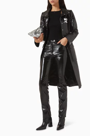 بلوزة بفتحة رقبة مستديرة نسيج مضلع