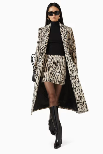 Printed Mini Skirt in Faux Fur