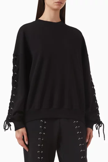 Lacing Sweatshirt in Organic Cotton