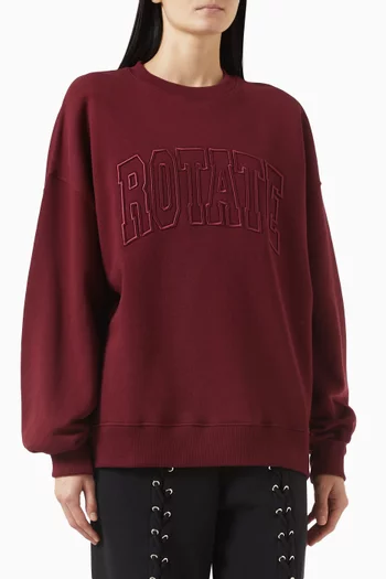 Embroidered Sweatshirt in Organic Cotton
