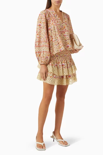 بلوزة سورايا كشكش مزيج قطن