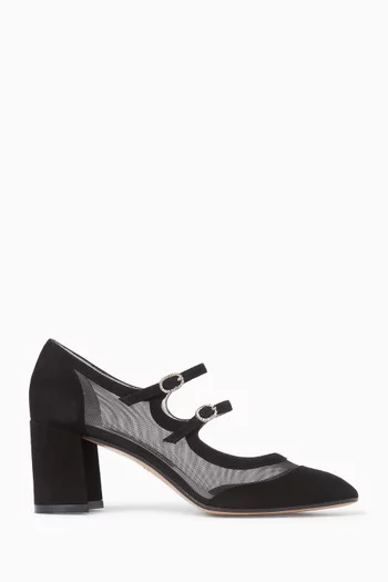 Alice Night 60 Mary Jane Pumps in Mesh & Suede