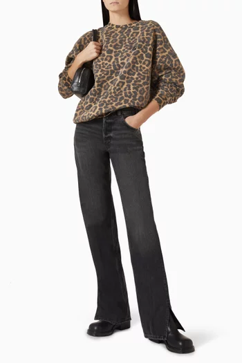 سويت شيرت مايلز بنقشة جلد الفهد قطن