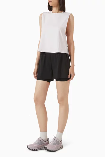 بلوزة فوكيس قصيرة مزيج قطن