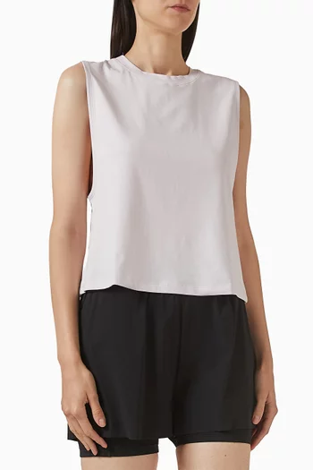 بلوزة فوكيس قصيرة مزيج قطن