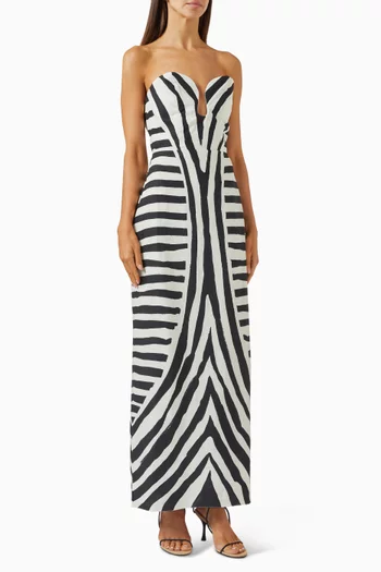 April Printed Dress in Linen