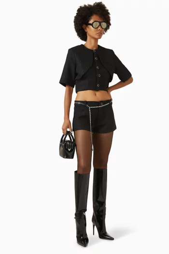 Alba Curve Detail Top in Tweed