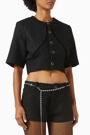 Alba Curve Detail Top in Tweed