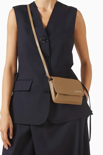 Mending Embroidery Shoulder Bag in Leather