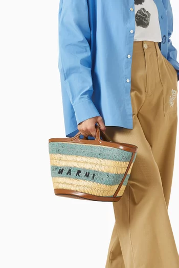 Small Tropicalia Bag in Raffia & Leather