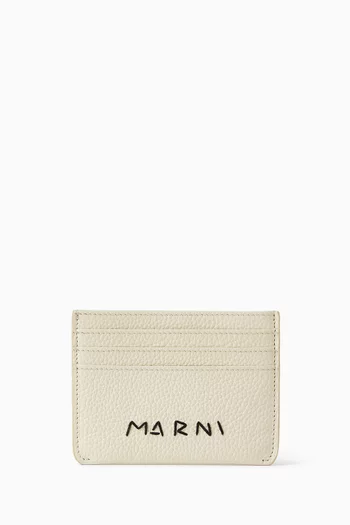 Mending Logo Card Holder in Leather