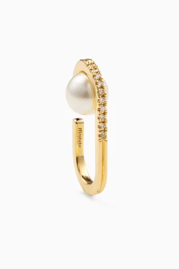 Beluga Single Diamond Ear Cuff in 10kt Gold