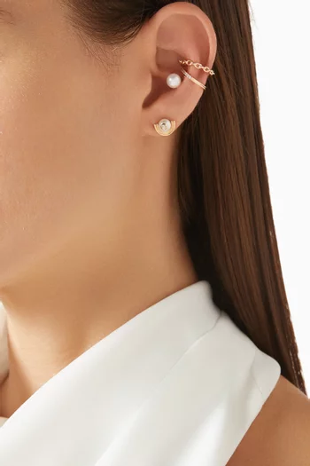Drosera Diamond Single Ear Cuff in 10kt Gold