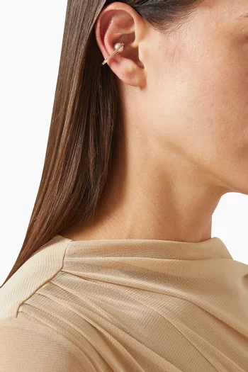 Beluga Pearl Single Ear Cuff in 10kt Gold