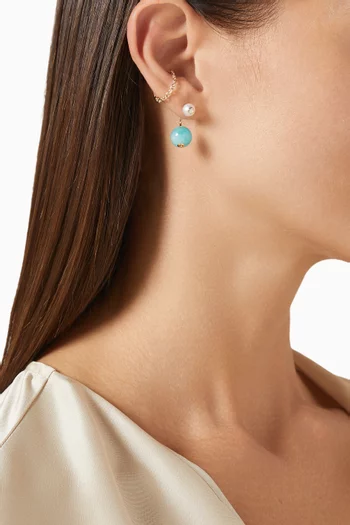 Bumble Bee Diamond & Ammonite Single Earring in 10kt Gold